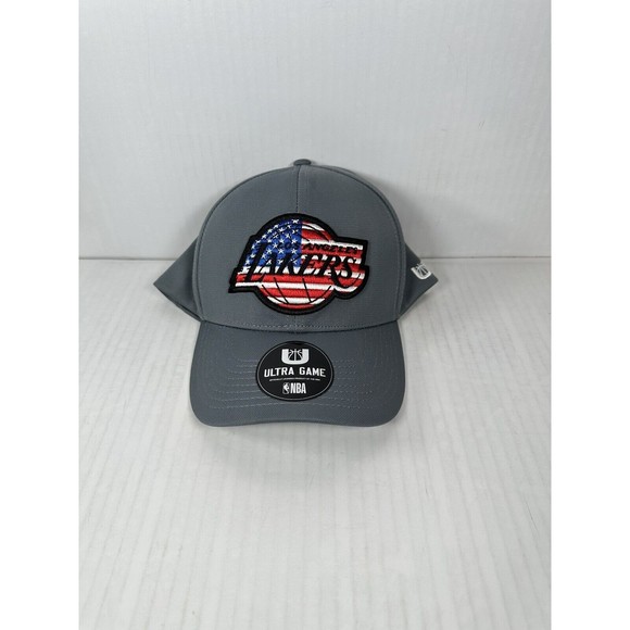 Ultra GAME Other - NBA Los Angeles Lakers Hat Gray American Flag Logo USA Ultra Game VGMD015S OSFM